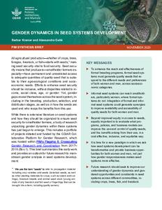 Gender dynamics in seed systems development
