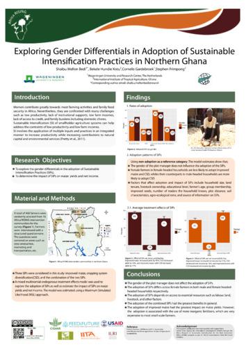 Exploring gender differentials in adoption of sustainable intensification practices in northern Ghana