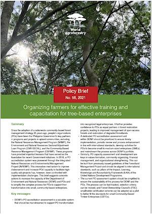 Organizing farmers for effective training and capacitation for tree-based enterprises