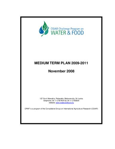 CPWF Medium Term Plan (2009-2011)