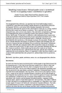 Identifying women farmers: Informal gender norms as institutional barriers to recognizing women’s contributions to agriculture