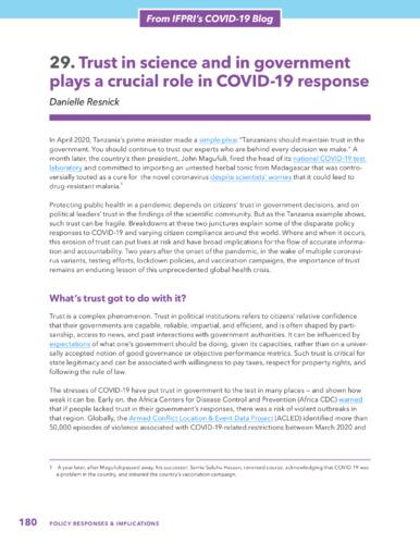 Trust in science and in government plays a crucial role in COVID-19 response