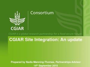 CGIAR Site integration-update-14 Sep 2015