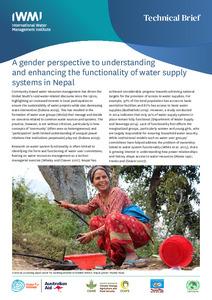 A gender perspective to understanding and enhancing the functionality of water supply systems in Nepal.