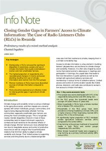 Closing Gender Gaps in Farmers’ Access to Climate Information: The Case of Radio Listeners Clubs (RLCs) in Rwanda: Preliminary results of a mixed-method analysis