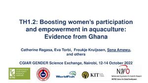 TH1.2: Boosting women's participation and empowerment in aquaculture: Evidence from Ghana