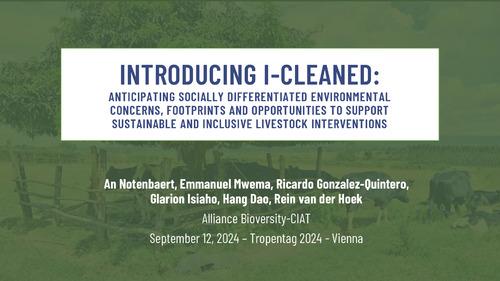 Introducing I-CLEANED: Anticipating socially differentiated environmental concerns, footprints and opportunities to support sustainable and inclusive livestock interventions