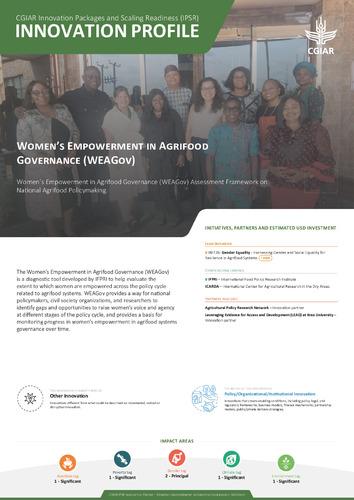 Women’s Empowerment in Agrifood Governance (WEAGov)