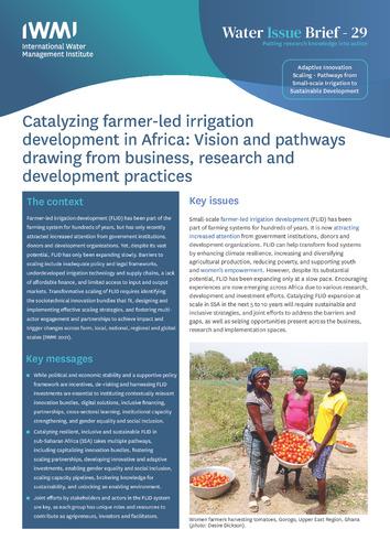 Catalyzing farmer-led irrigation development in Africa: vision and pathways drawing from business, research and development practices