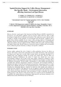 Spatial decision support for coffee disease management – site-specific shade – environment interaction affecting american leaf spot disease