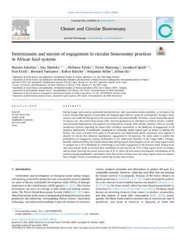 Determinants and success of engagement in circular bioeconomy practices in African food systems