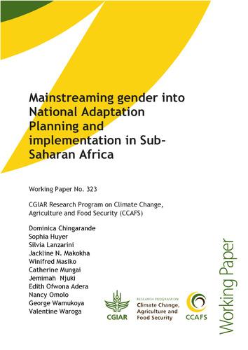 Mainstreaming gender into National Adaptation Planning and implementation in Sub-Saharan Africa