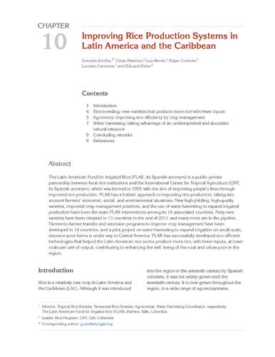 Improving rice production systems in Latin America and the Caribbean