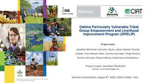 Odisha Particularly Vulnerable Tribal Group Empowerment and Livelihood Improvement Program (OPELIP)