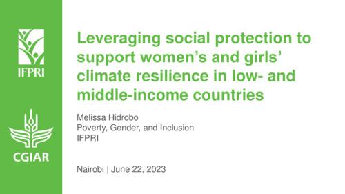 Leveraging social protection to support women’s and girls’ climate resilience in low- and middle-income countries
