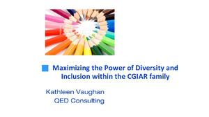 Maximising the power of diversity and inclusion within the CGIAR family