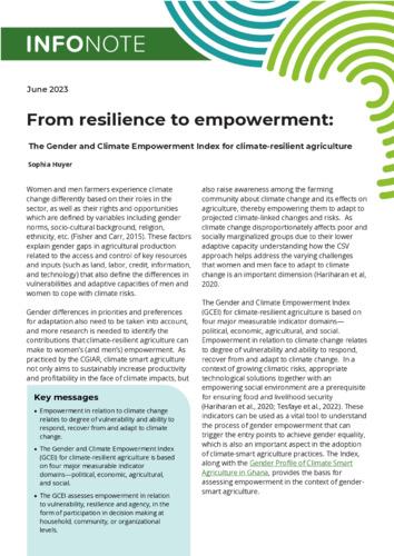 From resilience to empowerment: The Gender and Climate Empowerment Index for climate-resilient agriculture
