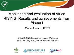 Monitoring and evaluation of Africa RISING: Results and achievements from Phase I