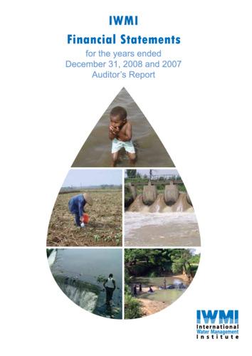 IWMI Financial Statements for the years ended  December 31, 2008 and 2007 - Auditor’s Report