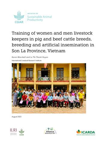 Training of women and men livestock keepers in pig and beef cattle breeds, breeding and artificial insemination in Son La Province, Vietnam