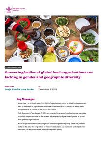 Governing bodies of global food organizations are lacking in gender and geographic diversity