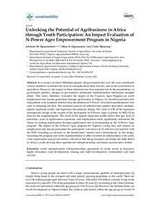 Unlocking the potential of agribusiness in Africa through youth participation: an impact evaluation of N-Power Agro Empowerment Program in Nigeria