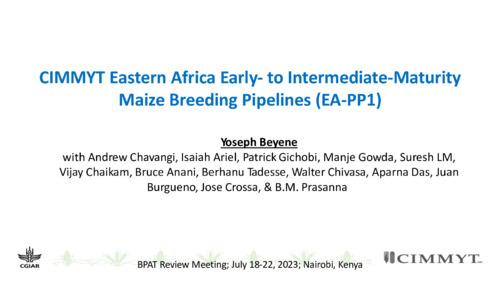 CIMMYT Eastern Africa early- to intermediate maturity maize breeding pipelines (EA-PP1)