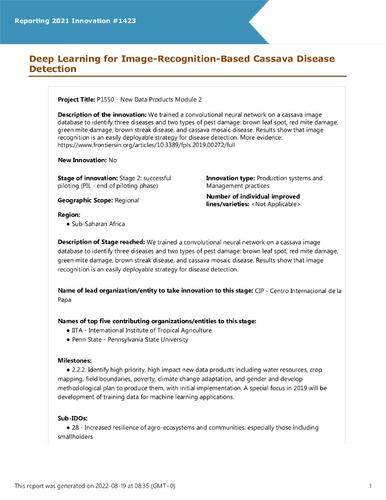 Deep Learning for Image-Recognition-Based Cassava Disease Detection