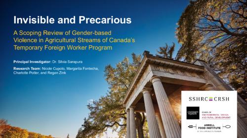 Invisible and Precarious: A Scoping Review of Gender-based Violence in Agricultural Streams of Canada’s Temporary Foreign Worker Program