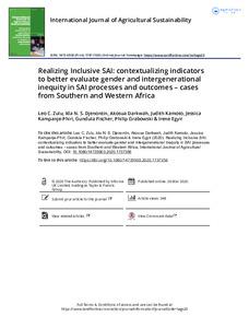 Realizing Inclusive SAI: Contextualizing indicators to better evaluate gender and intergenerational inequity in SAI processes and outcomes - Cases from Southern and Western Africa