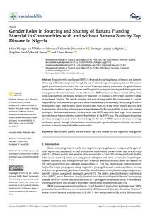 Gender roles in sourcing and sharing of banana planting material in communities with and without banana bunchy top disease in Nigeria