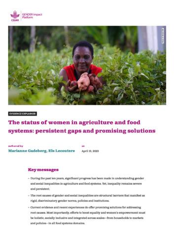 The status of women in agriculture and food systems: Persistent gaps and promising solutions