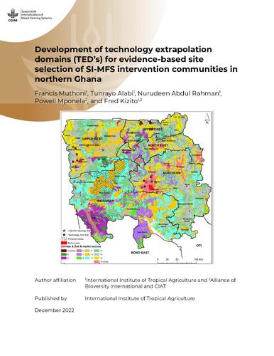 Development of technology extrapolation domains (TED’s) for evidence-based site selection of SI-MFS intervention communities in northern Ghana