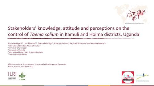 Stakeholders’ knowledge, attitude and perceptions on the control of Taenia solium in Kamuli and Hoima districts, Uganda