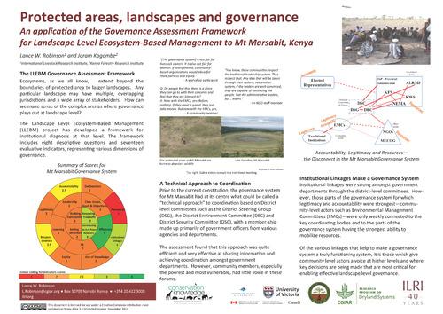 Protected areas, landscapes and governance: An application of the Governance Assessment Framework for Landscape Level Ecosystem-based Management to Mt Marsabit, Kenya