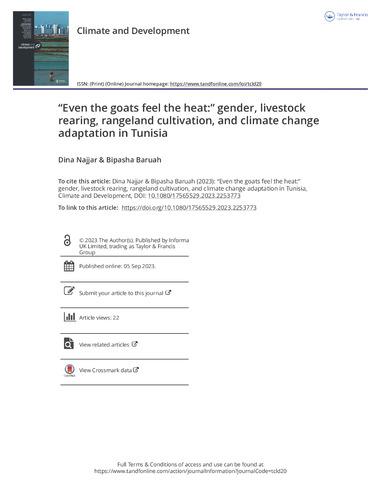 “Even the goats feel the heat:” gender, livestock rearing, rangeland cultivation, and climate change adaptation in Tunisia