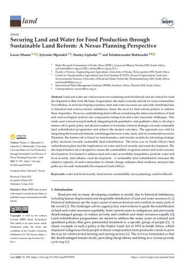 Securing land and water for food production through sustainable land reform: a nexus planning perspective