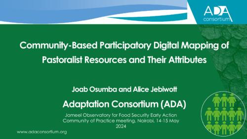 Community-Based Participatory Digital Mapping of Pastoralist Resources and Their Attributes