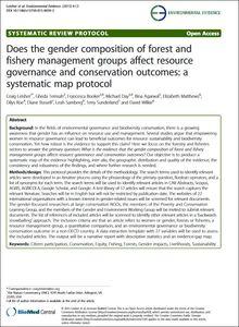 Does the gender composition of forest and fishery management groups affect resource governance and conservation outcomes: A systematic map protocol