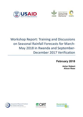 Training and Discussions on Seasonal Rainfall Forecasts for March- May 2018 in Rwanda and September- December 2017 Verification