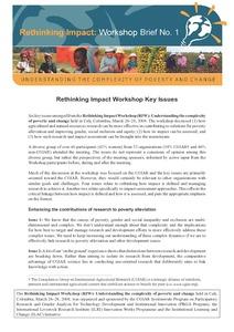 Rethinking Impact Workshop: key issues