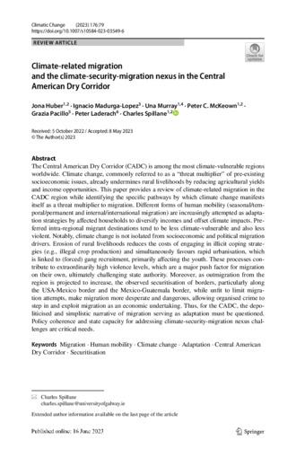 Climate-related migration and the climate-security-migration nexus in the Central American Dry Corridor