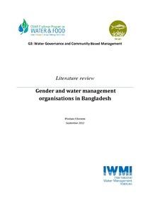 Literature Review: Gender and water management organisations in Bangladesh