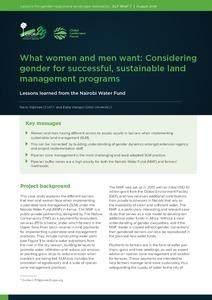 What women and men want: Considering gender for successful, sustainable land management programs