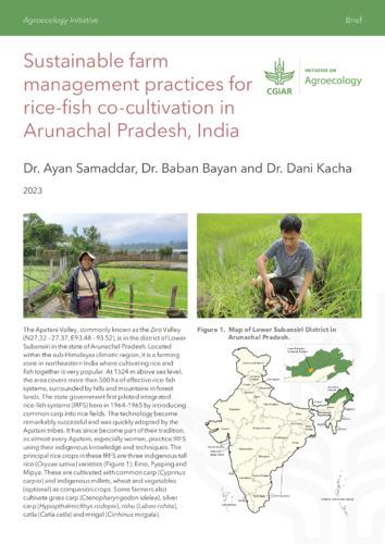 Sustainable farm management practices for rice-fish co-cultivation in Arunachal Pradesh, India