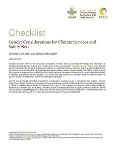 Checklist: Gender Considerations for Climate Services and Safety Nets