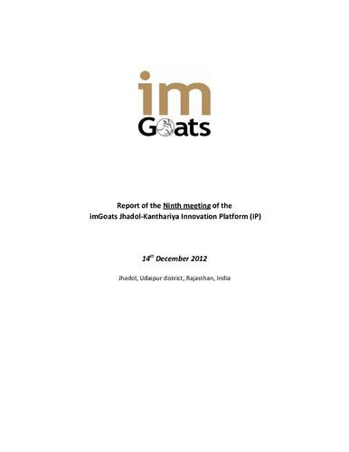 Report of the ninth meeting of the imGoats Jhadol-Kanthariya innovation platform, 14 December 2012