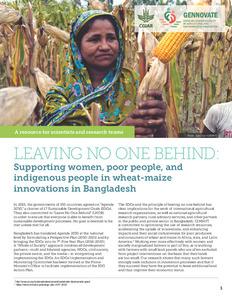 Leaving no one behind: Supporting women, poor people, and indigenous people in wheat-maize innovations in Bangladesh