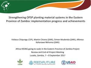 Strengthening Orange Fleshed Sweet Potato planting material systems in the Eastern Province of Zambia: Implementation, progress and achievements