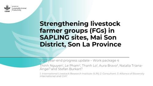 Strengthening livestock farmer groups (FGs) in SAPLING sites, Mai Son District, Son La Province